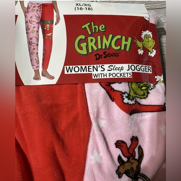 Dr. Seuss The Grinch Women's Sleep Jogger Pants With Pockets Size XL 16-18 - Picture 5 of 7